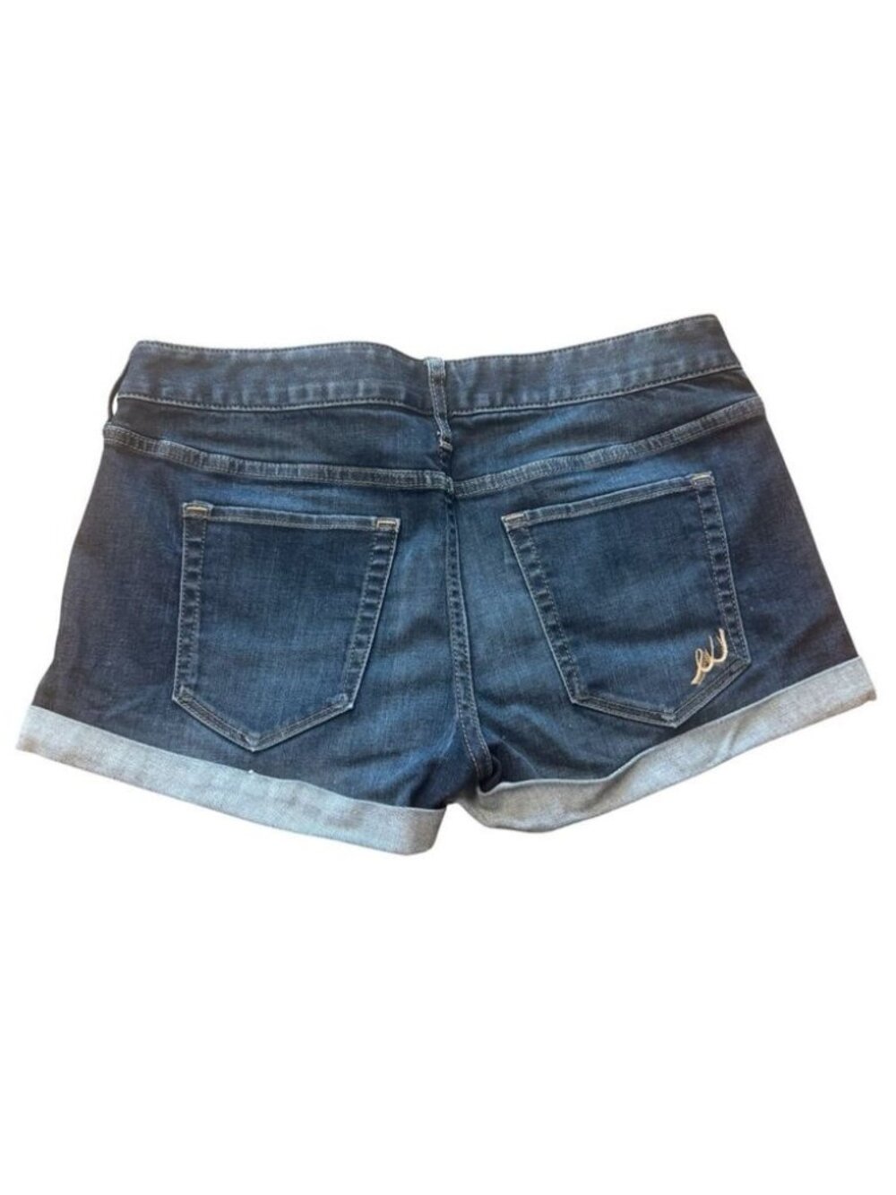 Jean Shorts, Women's Blue Denim, Cuffed, Pockets - Picture 2 of 2